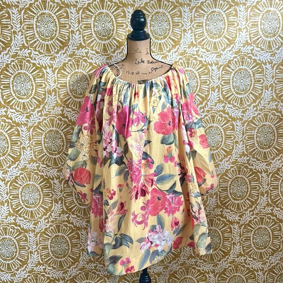 NWT Show Me Your MuMu Brenna Off Shoulder Mini Dress Mimosa Floral Taffeta XXL - Picture 9 of 16